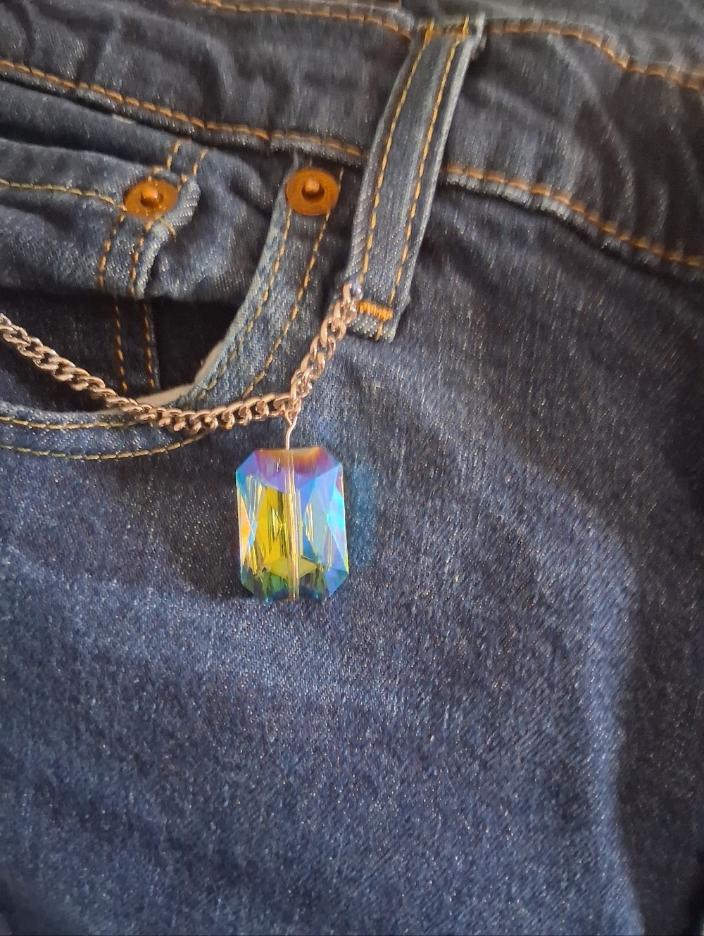 🔥 Levi’s Custom Y2K Jeans W33 L32 Crystal Chain Charm Unisex - Picture 2 of 4